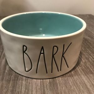 Rae Dunn Aqua Bark Dog Bowl